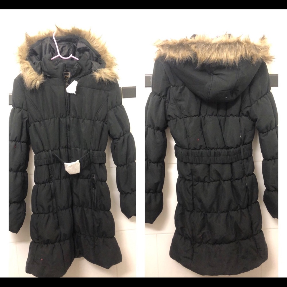 Brand New Black Warm Belt Coat.